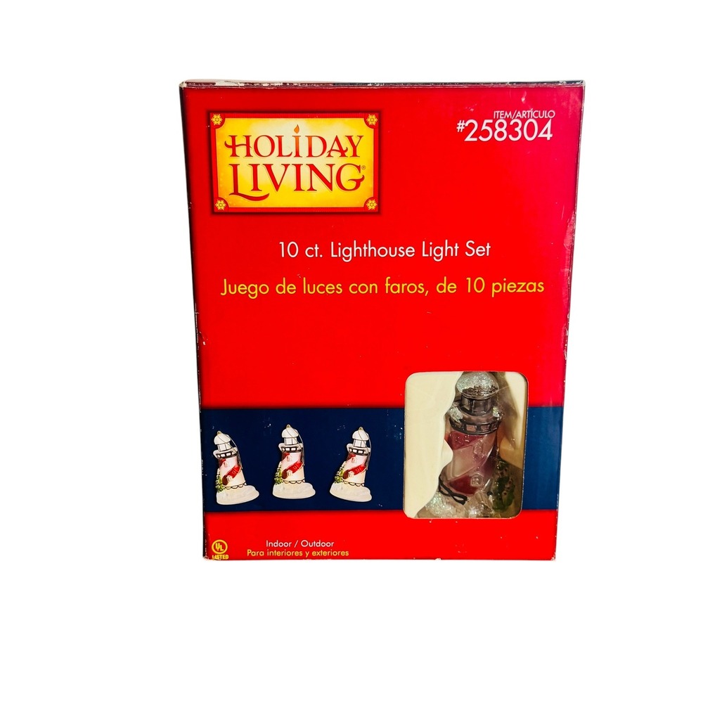 Lighthouse Lights Set Indoor Outdoor Holiday 10 ct Nautical Decorative Party